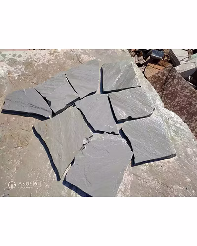 Kandla Grey Irregular Size Random Crazy Paving cladding Grey Sandstone Outdoor Surface Interior Designer Flooring Pathways-1