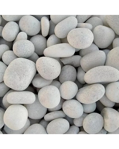 Indian White Marble Tumbled Pebble Stones Landscaping Garden Cheap Price Decorative Round Marble Pebbles-12464566