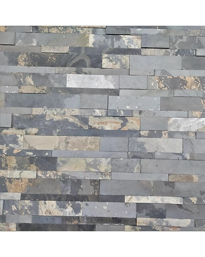Autumn Rustic Flexible Slate Veneer 3D Ledger Stone Panels for Wall Cladding, Culture Slate Panels of Thin Stone Veneer Sheets-12465834