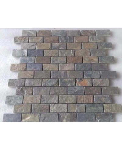 Indian Zeera Green Quartzite Slate Stone Classic Style Mosaic Tiles Split surface Bathroom Flooring Decorative Wall Cladding-12466538