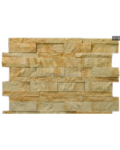 Teakwood Yellow Sandstone Ledger Panels Top Quality Decorative Wall Cladding interior exterior Split face Stacked Culture Stones-2