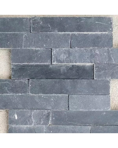 Indian Jak Black Natural Slate Ledger Culture Stack Stone Panels Wall Cladding Decorative Interior Exterior Elevation Building-12466580