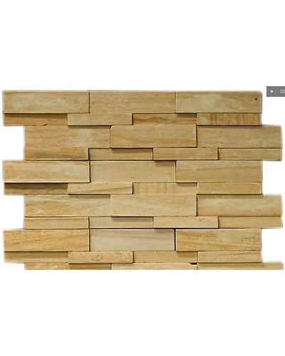 Teakwood Sandstone Interior Exterior Decorative Wall Cladding Culture Stacked Stone Panels Z Shape Ledgestone Waterfall-1