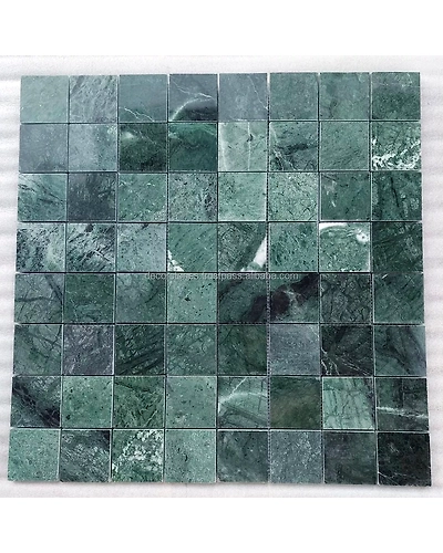 Attractive 15x15x10 mm Indian Green Marble Stone Mosaic Tiles Kitchen Backsplash Bathroom Wall Cladding Flooring Swimming Pool-12466626