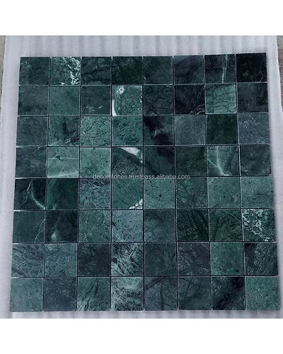 Attractive 15x15x10 mm Indian Green Marble Stone Mosaic Tiles Kitchen Backsplash Bathroom Wall Cladding Flooring Swimming Pool-1