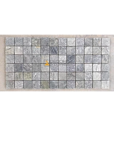 Hot Sale Silver Shine Quartzite Split Face Mosaic Wall Cladding Exterior interior decoration natural slate Classical Style Stone-1