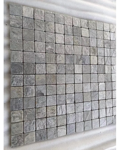Hot Sale Silver Shine Quartzite Split Face Mosaic Wall Cladding Exterior interior decoration natural slate Classical Style Stone-12466696