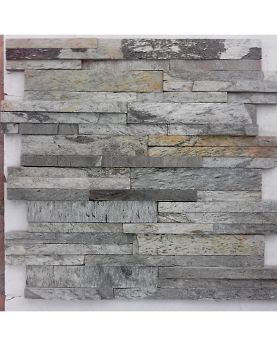 Silver Shine Slate Ledger Stone Interior Exterior Decorative Split face Culture Stacked Quartzite Wall Cladding Veneer Panels-12466720