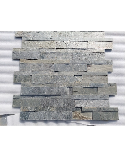 Silver Shine Slate Ledger Stone Interior Exterior Decorative Split face Culture Stacked Quartzite Wall Cladding Veneer Panels-1