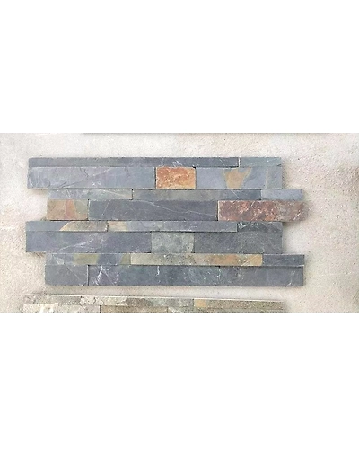 Jak Multicolor Indian Slate Split Face Z Shape Decorative Natural surface stacked Wall Cladding Ledger Stone Panels-5