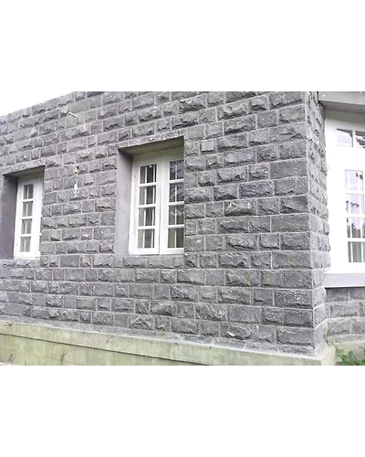 Hot Sale Indian Black Basalt Outdoor Exterior Rockface Mushroom Finish Decorative Facade Stone Wall Cladding Natural Split-1