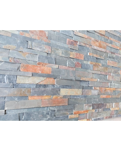 Jak Multicolor Indian Slate Split Face Z Shape Decorative Natural surface stacked Wall Cladding Ledger Stone Panels-12466730