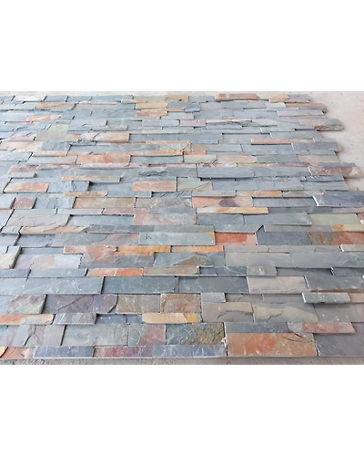 Jak Multicolor Indian Slate Split Face Z Shape Decorative Natural surface stacked Wall Cladding Ledger Stone Panels-3