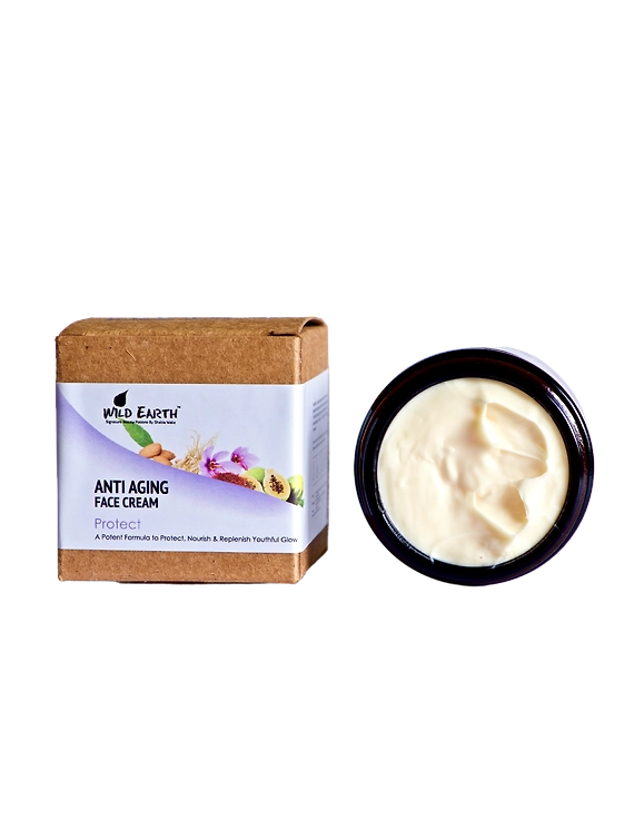 Wild Earth Anti Aging Face Cream (50 gms) |Handcrafted Anti Aging Face Cream |Cruelty Free |Retinol Free |Natural |Ayurvedic Formulation |Free of Harmful Chemicals|-WEAAFC_01