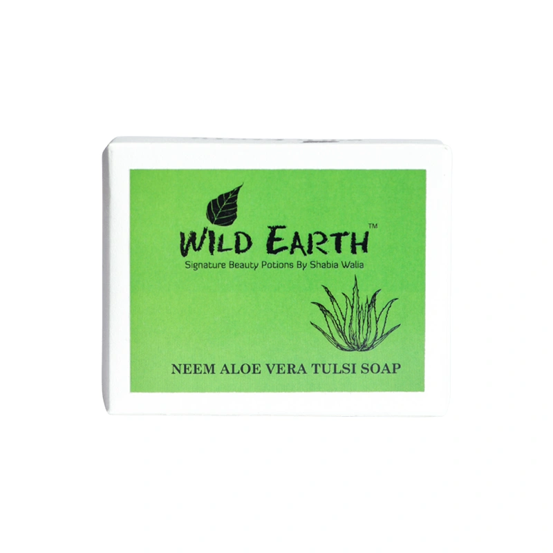 Wild Earth Handmade Neem Aloe Vera Tulsi Soap (100 gms)-WETS_01