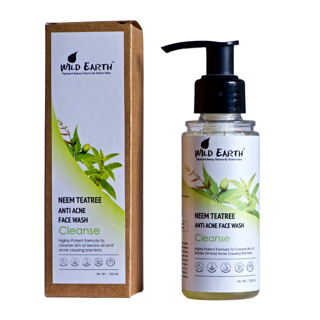 Wild Earth Neem, Teatree Mint Face Wash (Anti Acne)- 105 ml-WENTFW_01