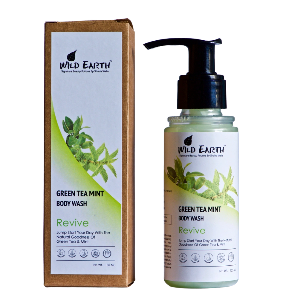 Wild Earth Green Tea Mint Face &amp; Body Wash (For Oily, Combination Skin) Unisex_105ml-WEGBW_01