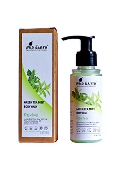 Wild Earth Green Tea Mint Face &amp; Body Wash (For Oily, Combination Skin) Unisex_105ml-WEGBW_01-sm