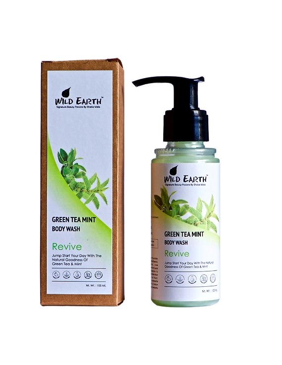 Wild Earth Green Tea Mint Face &amp; Body Wash (For Oily, Combination Skin) Unisex_105ml-WEGBW_01