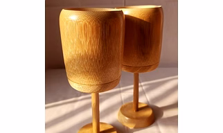 Bamboo Handmade Wine Goblets - Pack of 2