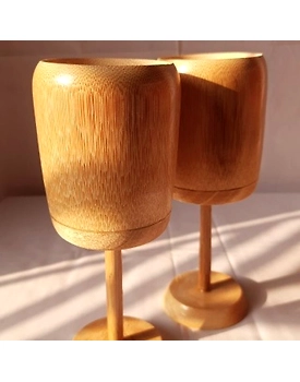 Bamboo Handmade Wine Goblets - Pack of 2