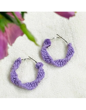 Boho Chic Macrame Earrings | Twisted Hoop