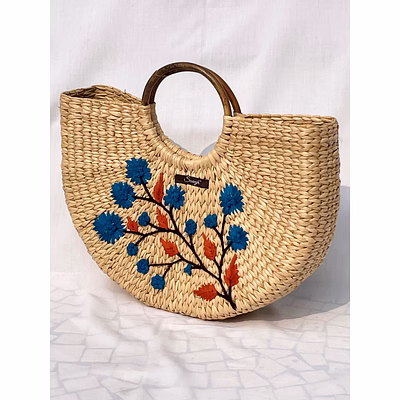 kauna handwoven embroidered multicolour handbag