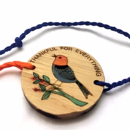 teak wood hand-painted rakhi - for children, pack of 1