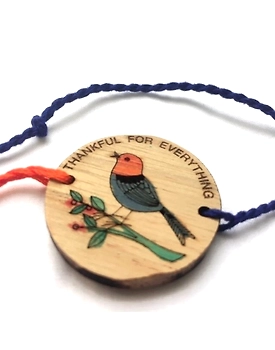 Teak Wood Hand-painted Rakhi - For Children, Pack of 1