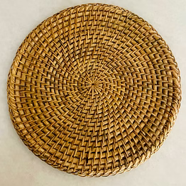 cane placemats | trivets | country-style | vintage decor - pack of 2