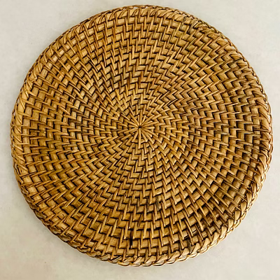 cane placemats | trivets | country-style | vintage decor - pack of 2