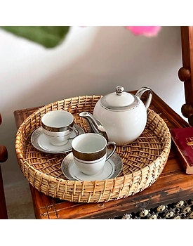 Circular Double Weave Kosh Tray