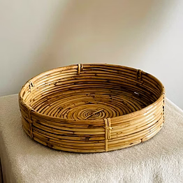 circular elementary weave kosh tray