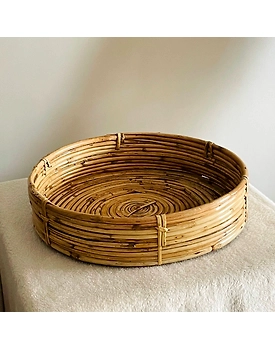 Circular Elementary Weave Kosh Tray