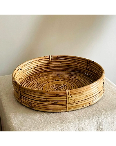 Circular Elementary Weave Kosh Tray-12249084