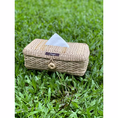 kauna straw handwoven bohemian décor tissue box
