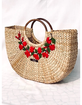 Floral Border Kauna Embroidered Handbag