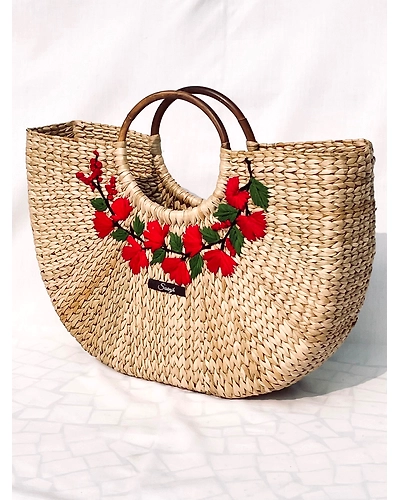 Floral Border Kauna Embroidered Handbag-12249116