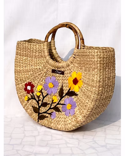 Multicolour Kauna Handwoven Embroidered Handbag-12249732