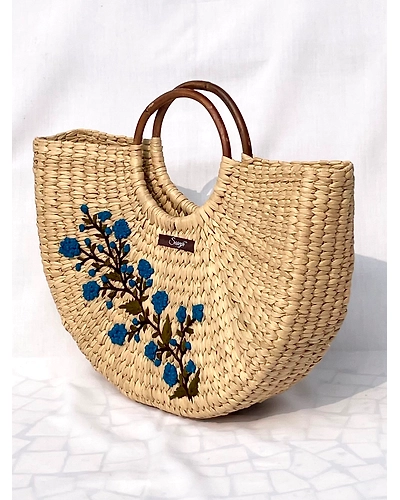 Kauna Handwoven Embroidered Floral Handbag-12249264