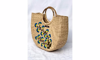 Green Handwoven Embroidered Kauna Handbag