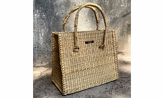 Golden Straw Office Tote for Professionals