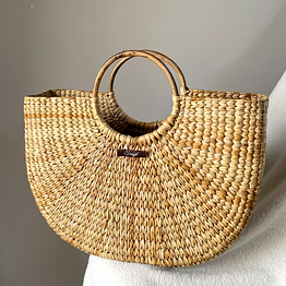 half moon natural brunch/beach bag