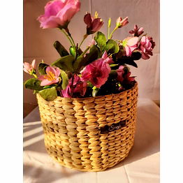 kauna straw handwoven planter sleeve | storage bin - small