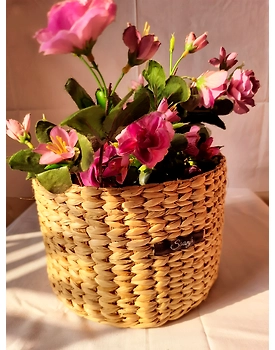 Kauna Straw Handwoven Planter Sleeve | Storage Bin - Small