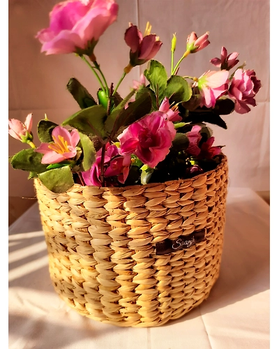 Kauna Straw Handwoven Planter Sleeve | Storage Bin - Small-12249318