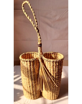 Kauna Straw Handwoven Boho Style Wine Bottle Holder