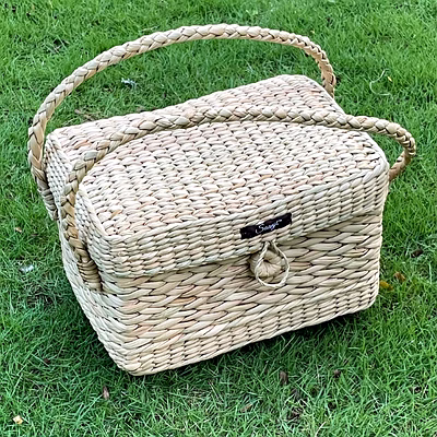kauna straw handwoven bridal kit bag | jewelery box