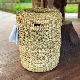 kauna straw handwoven laundry bag - large