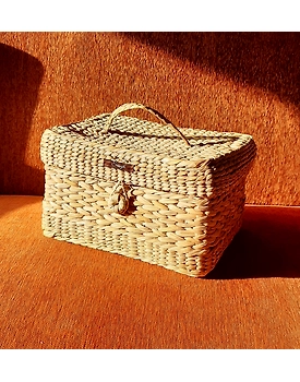 Kauna Straw Handwoven Vanity Case - Large | Memory Box